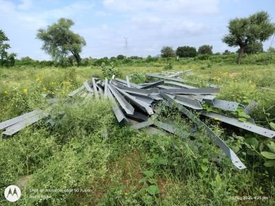 Damaged Approx 22,390 Kg of Tower Material - MS  Angles, Nut-Bolt, Plates etc on per kg